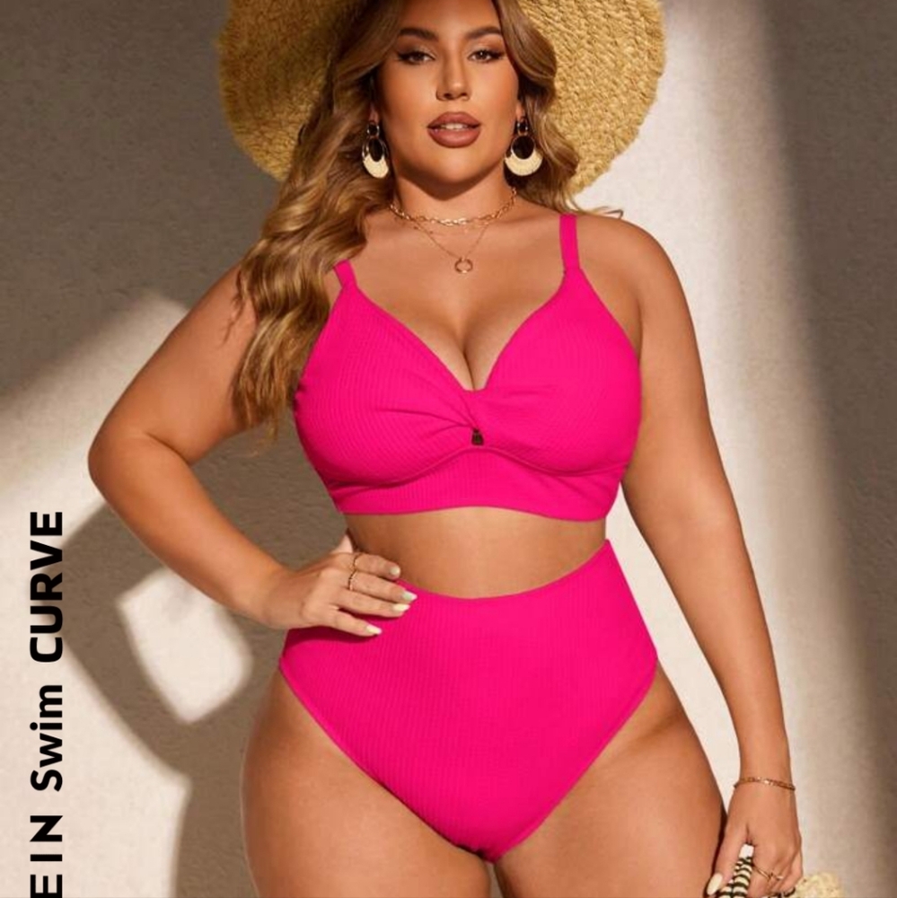 2 Pc Swim Suit Hot Pink